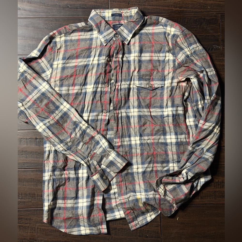 J. Crew Red and Blue Plaid Men's Shirt